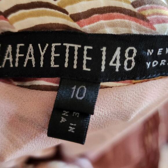 LAFAYETTE SILK PINK/BEIGE SILK SKIRT WITH SIDE ZIP SIZE 10 - Picture 7 of 7